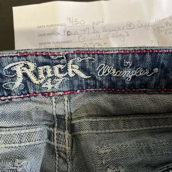 Rock 47 Jeans by Wrangler Women’s Size 11/12 Bootcut Studded Back Pocket Western - Picture 8 of 10
